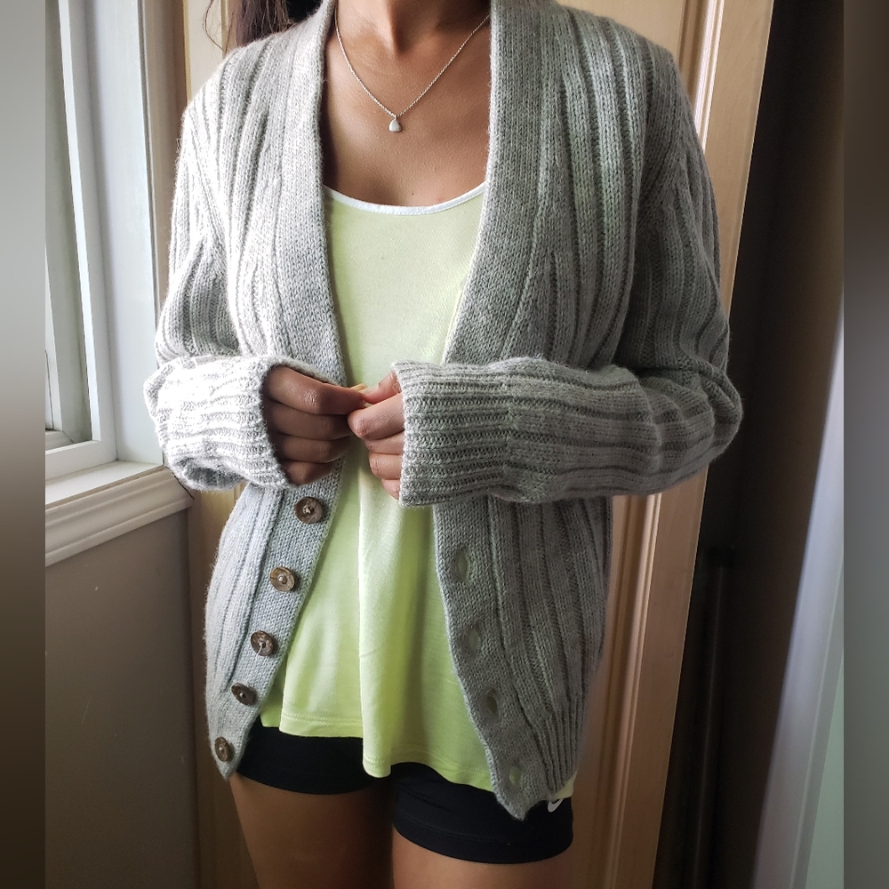 Cozy Gray Cardigan Sweater